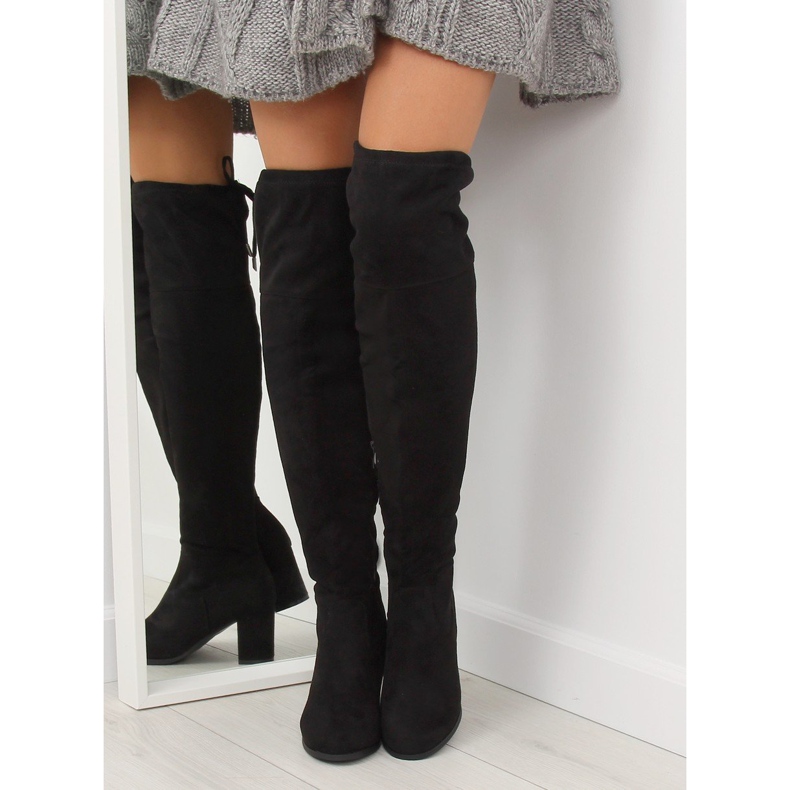 Crne čizme s visokim potpeticama PE186 Crne crno 1