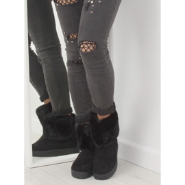 LV58 Crne ženske crne čizme za snijeg crno 1