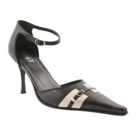 Eksbut Crne kožne sandale 076 na pin crna 1