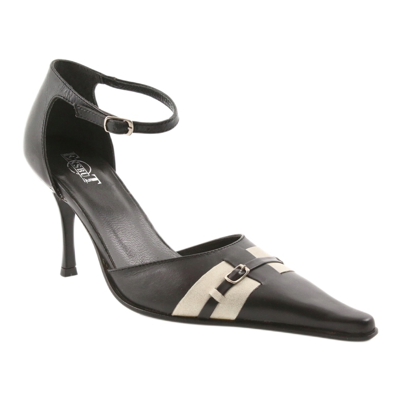 Eksbut Crne kožne sandale 076 na pin crna 1