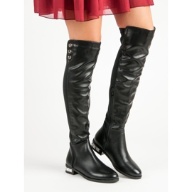 Super Me Crne čizme preko koljena crno 1