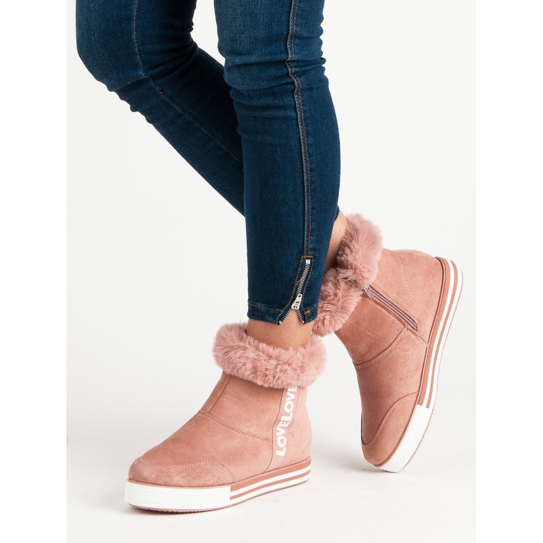 Ideal Shoes Izolirane visoke tenisice ružičasta 1