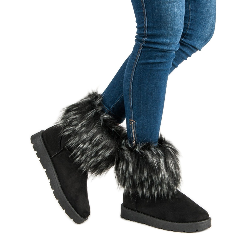 Crni mukluki s krznom crna 1