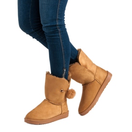 Mukluki s kaputom od ovčje kože smeđa 1