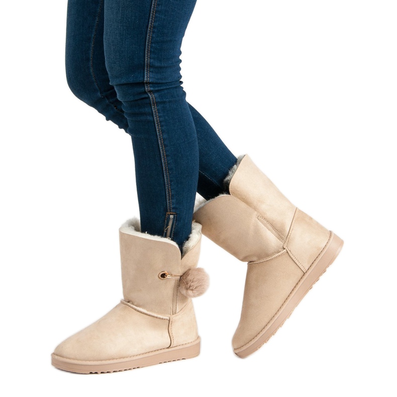 Mukluki s ovčjom kožom smeđa 1