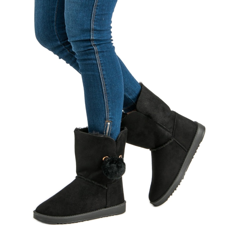 Mukluki s ovčjom kožom crno 1