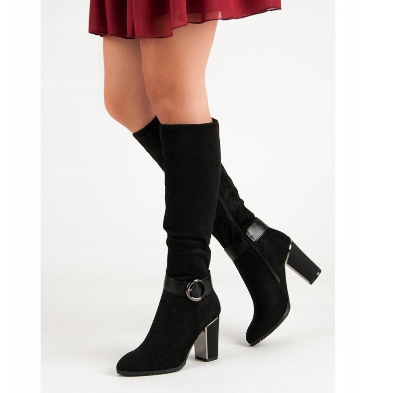 Super Me Elegantne čizme na postu crno 1