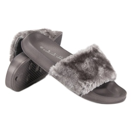 Sivi japanke s krznom siva 2