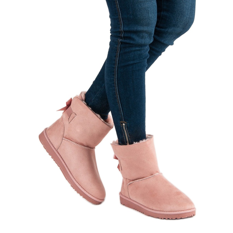 Queentina Ružičasti mukluki s mašnom ružičasta 2