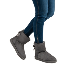 Queentina Sivi mukluki s mašnom siva 2