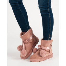 Ružičasti mukluki s pomponima ružičasta 1