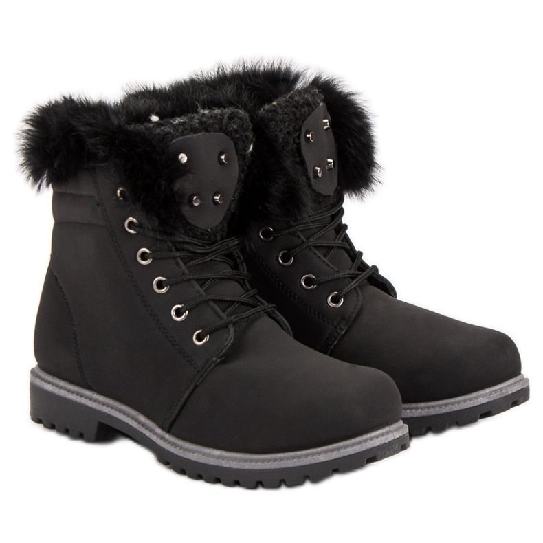 Queentina Crni hvatači s krznom crno 1