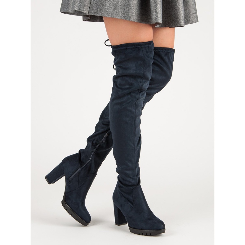 SDS Čizme od bedra od antilopa na platformi plava 2