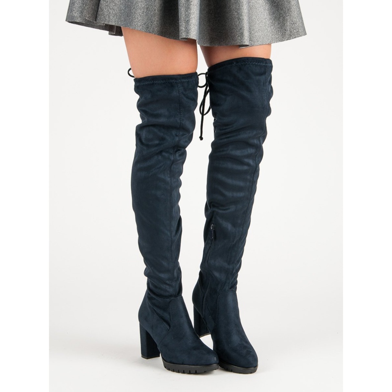 SDS Čizme od bedra od antilopa na platformi plava 1