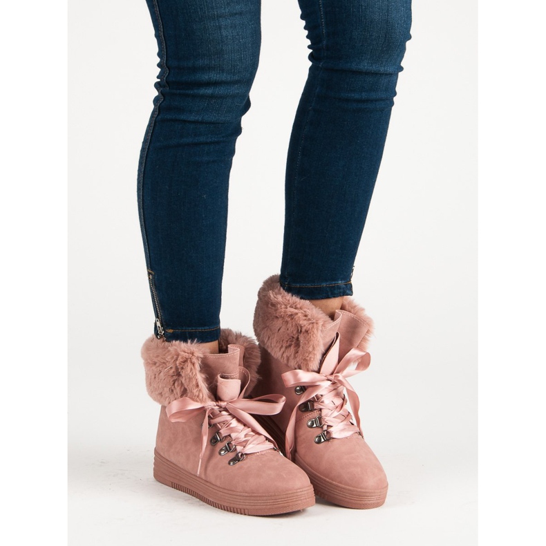 Ružičaste čizme za snijeg s krznom ružičasta 1