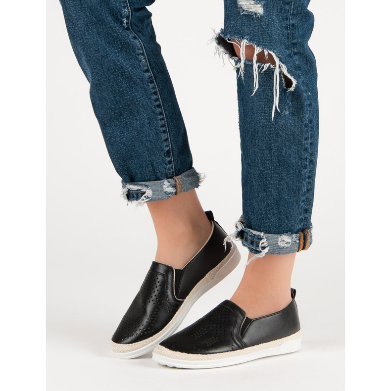 Ažurne tenisice koje se klize crno 2