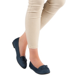 Small Swan Tamnoplave mokasine s mašnom plava 2