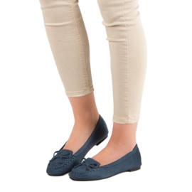 Small Swan Tamnoplave mokasine s mašnom plava 1