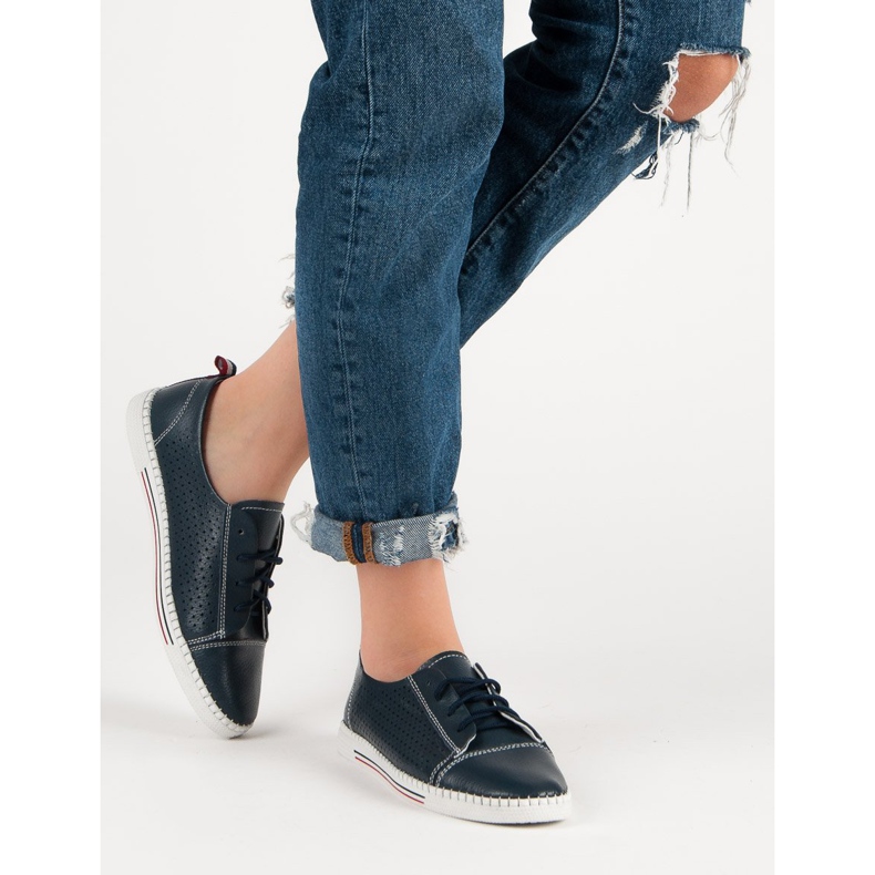 Otvorene tenisice od VINCEZA kože plava 2