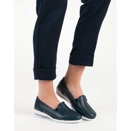 Ažurne cipele od VINCEZA kože plava 2