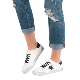 Elegantne niske tenisice bijela crna siva 1