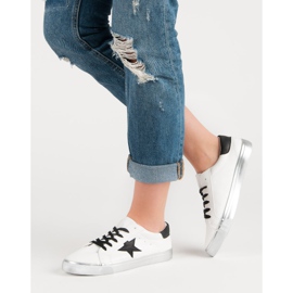 Elegantne niske tenisice bijela crno siva 2