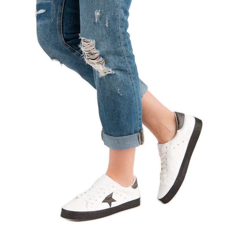 Modne niske tenisice bijela crno 2