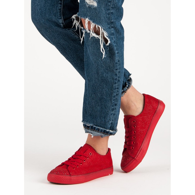 Sport Crvene tenisice s kristalima crvena 2