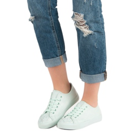 Sport Tenisice od metvice s kristalima zelena 1