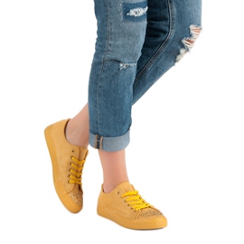 Sport Žute tenisice s kristalima žuta boja 2