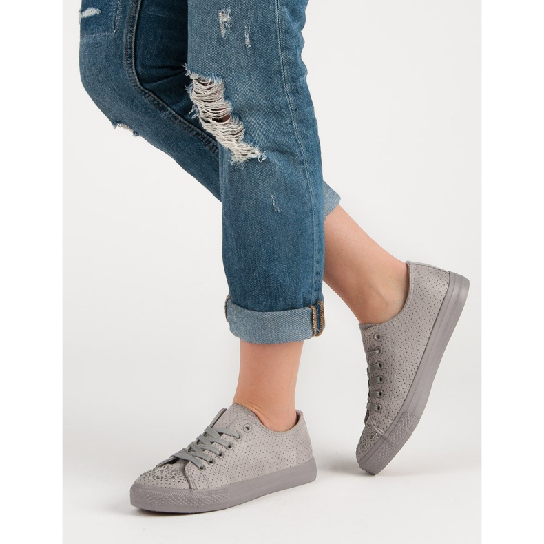 Sport Sive tenisice s kristalima siva 2