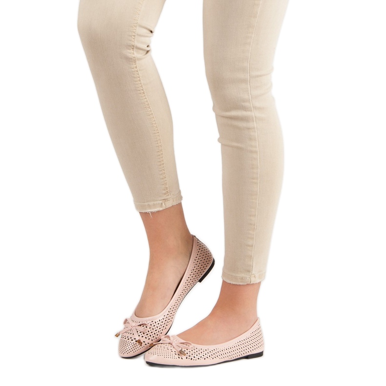 Ažurne balerine ružičasta 1