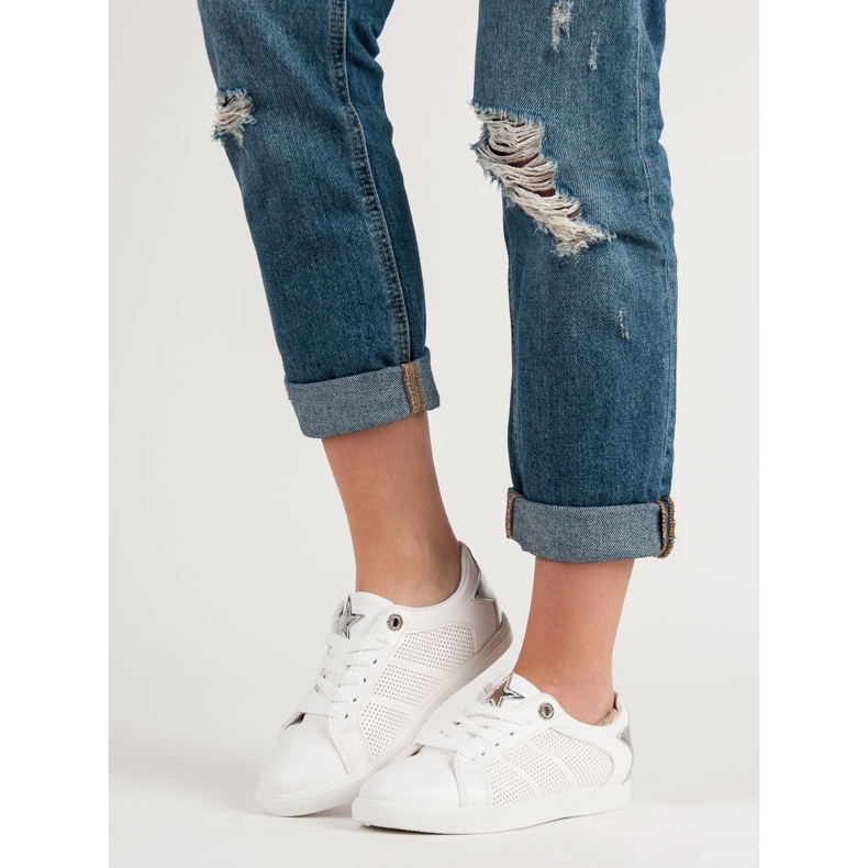 Niske sportske cipele bijela siva 1