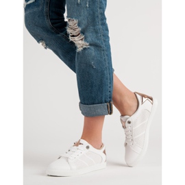 Niske sportske cipele bijela žuta boja 1