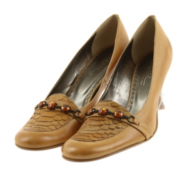 Kožne pumpe smeđa 2