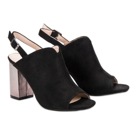 Sandale izgrađene na VINCEZA šanku crna 2