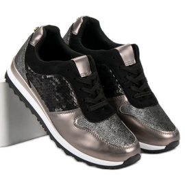 Sportska obuća sa šljokicama crna siva žuta boja 1