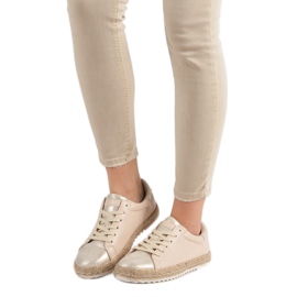 Vezane espadrile smeđa žuta boja 1