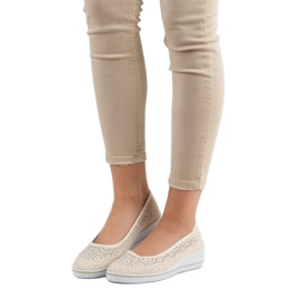 Ažurne cipele na klin smeđa 1