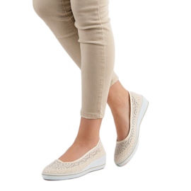 Ažurne cipele na klin smeđa 2