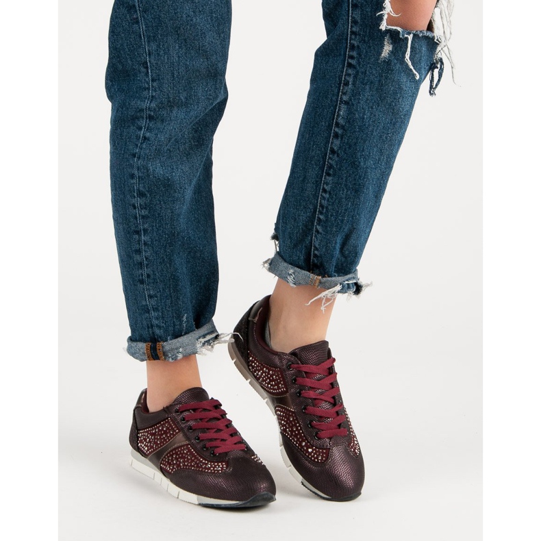 Kylie Sportske cipele s kristalima crvena 1