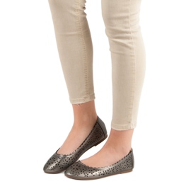 VINCEZA ažurne balerine siva 2