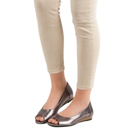 VINCEZA balerine s otvorenim prstima siva 2