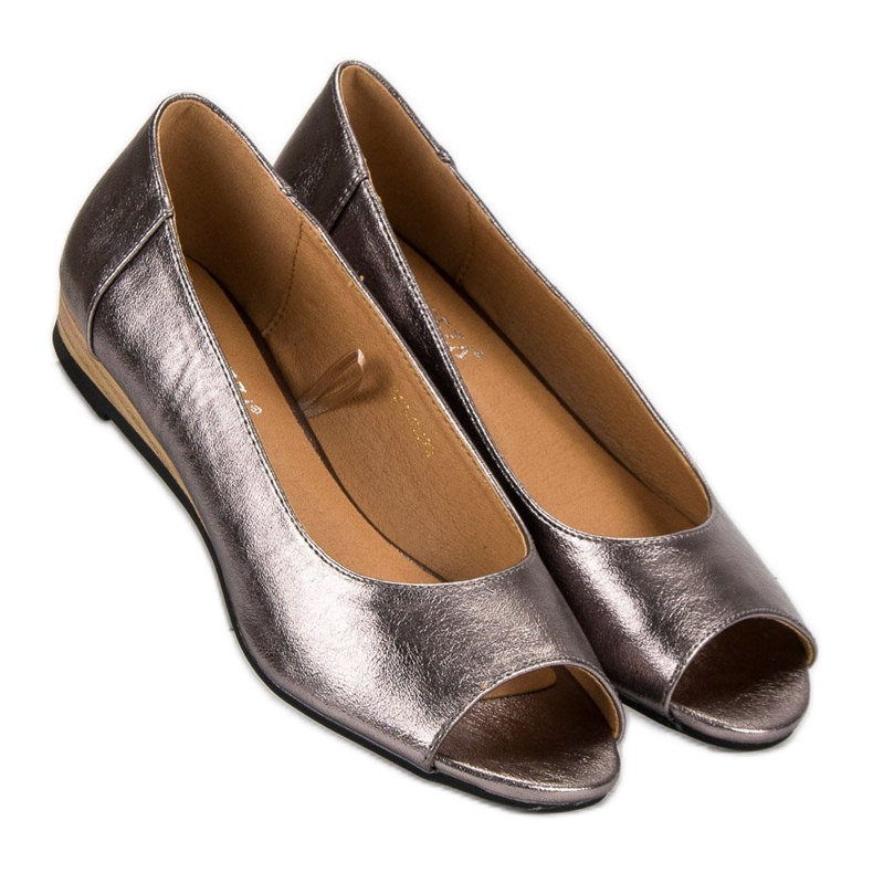 VINCEZA balerine s otvorenim prstima siva 1