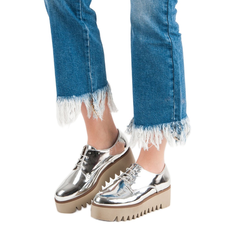 Corina Srebrne cipele sa štitnikom siva 1