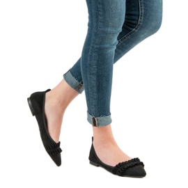 Corina Balerine od antilopa s volanom crna 2