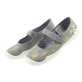 Befado papuče dječje cipele 114Y345 čičak siva žuta boja 3