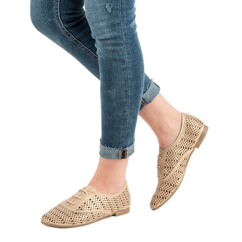 Corina Zlatne ažurne cipele zlatni 1