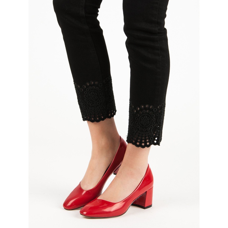 Diamantique Lakirane pumpe na stupu crvena 1