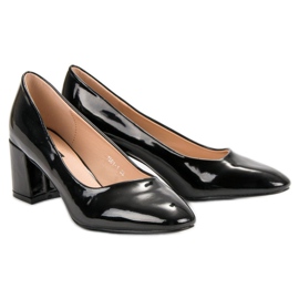 Diamantique Lakirane pumpe na stupu crna 1